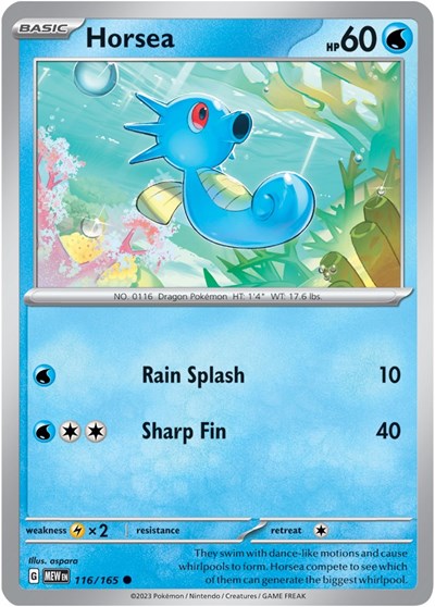 Horsea (Scarlet and Violet: 151) Light Play Reverse Holofoil