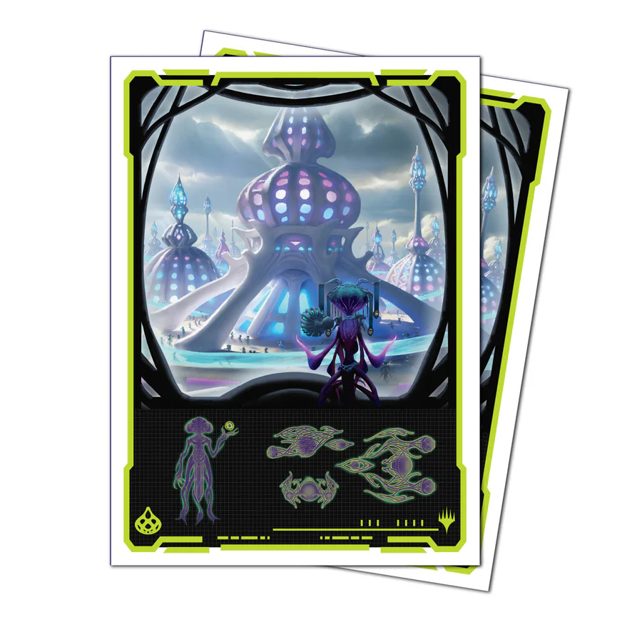 Ultra Pro - Edge of Eternities Uthros, Titanic Godcore 105ct APEX Deck Protector Sleeves for Magic: The Gathering