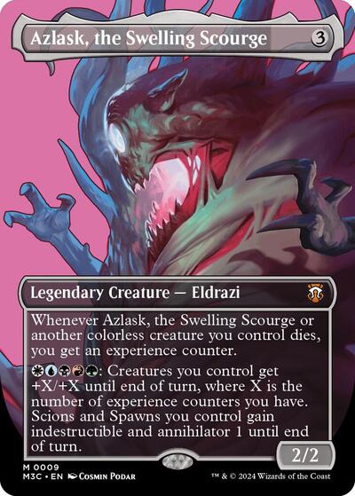 Azlask, the Swelling Scourge (Borderless) (Commander: Modern Horizons 3) Light Play