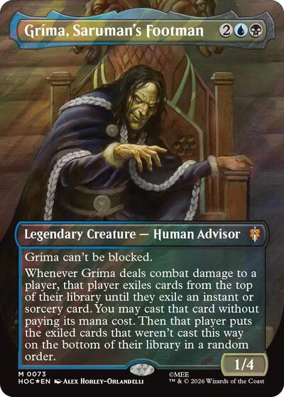 Grima, Saruman's Footman (Borderless) (Surge Foil) (The Hobbit: Eternal-Legal) Light Play Foil