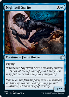 Nightveil Sprite (Commander 2020 Zendikar Rising) Light Play