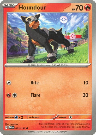Houndour - 033 (Scarlet and Violet: Base Set) Light Play