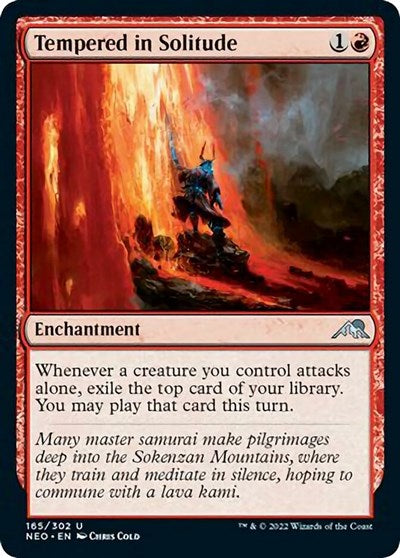 Tempered in Solitude (Kamigawa: Neon Dynasty) Light Play Foil