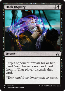 Dark Inquiry (Rivals of Ixalan) Light Play