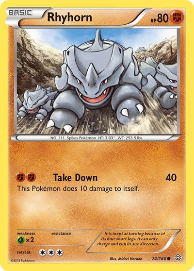 Rhyhorn (XY - Primal Clash) Light Play