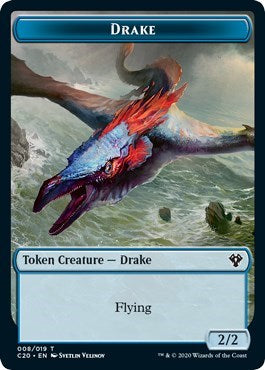 Drake / Goblin Warrior Double-sided Token (Commander 2020) Light Play