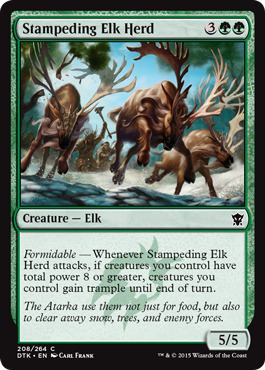 Stampeding Elk Herd (Dragons of Tarkir) Light Play