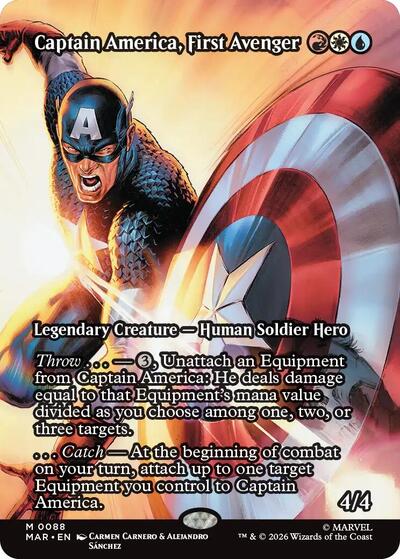 Captain America, First Avenger (Borderless) (Marvel Eternal-Legal) Light Play Foil