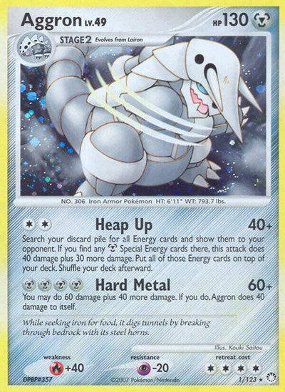 Aggron (Mysterious Treasures) Heavy Play Holofoil