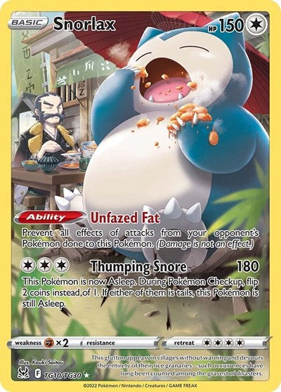 Snorlax (SWSH11: Lost Origin Trainer Gallery) Light Play Holofoil