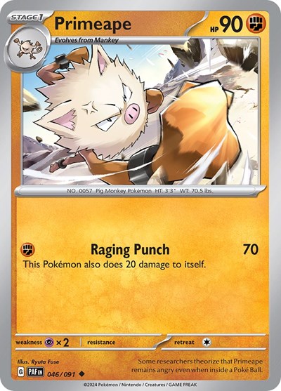 Primeape (SV: Paldean Fates) Light Play Reverse Holofoil