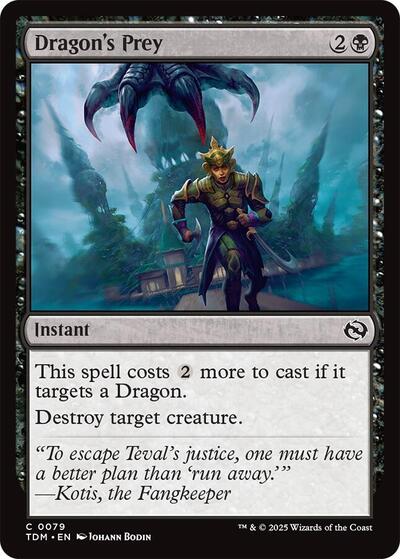 Dragon's Prey (Tarkir: Dragonstorm) Light Play Foil