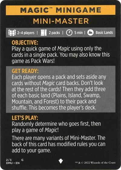 Magic Minigame: Mini-Master (Promos: 30th Anniversary Promos) Light Play