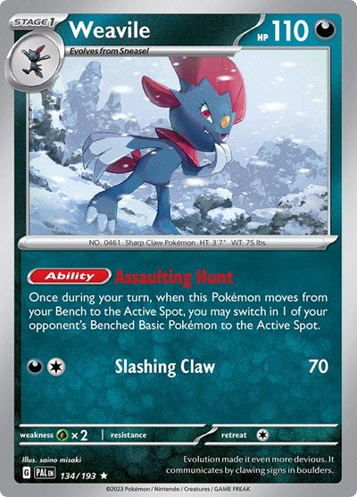 Weavile (SV02: Paldea Evolved) Light Play Holofoil