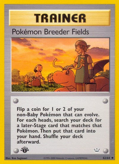 Pokemon Breeder Fields (Neo Revelation) Light Play 1st Edition