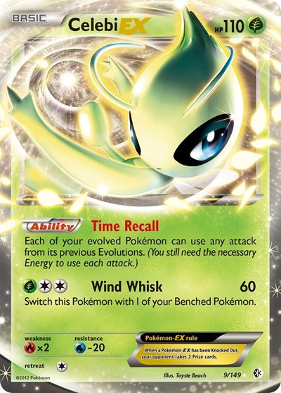 Celebi EX (Boundaries Crossed) Light Play Holofoil