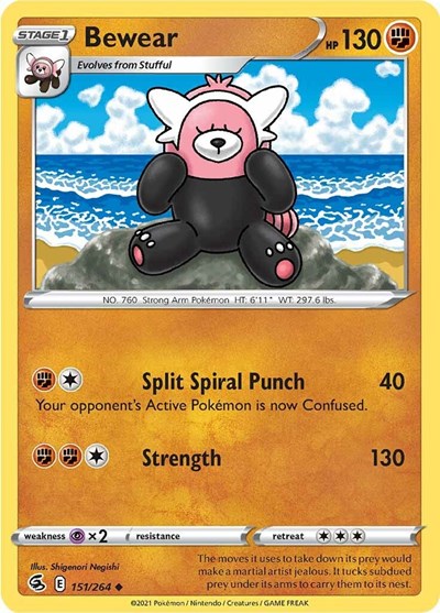 Bewear (SWSH08: Fusion Strike) Light Play Reverse Holofoil