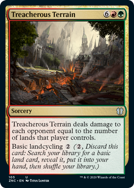 Treacherous Terrain (Commander 2020 Zendikar Rising) Damaged / Poor