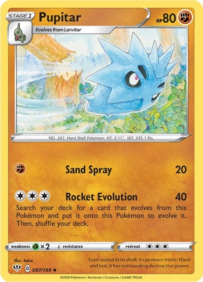 Pupitar (SWSH03: Darkness Ablaze) Light Play