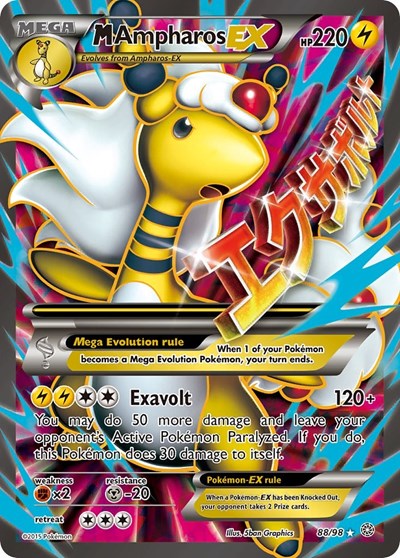 M Ampharos EX (88 Full Art) (XY - Ancient Origins) Damaged / Poor Holofoil