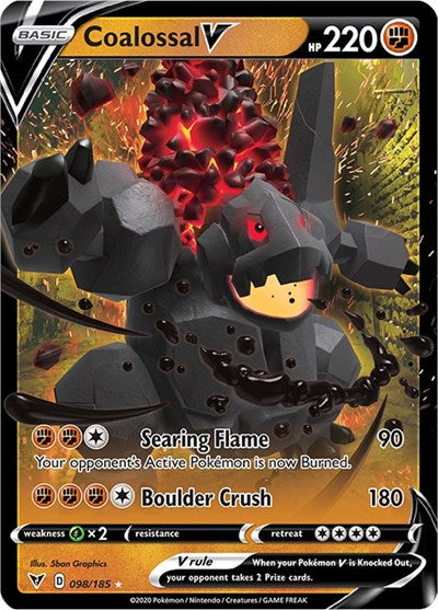 Coalossal V (SWSH04: Vivid Voltage) Light Play Holofoil