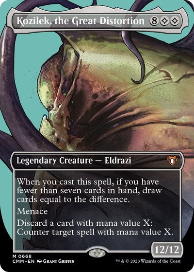 Kozilek, the Great Distortion (Borderless) (Commander Masters) Near Mint