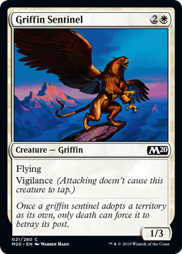 Griffin Sentinel (Magic 2020 Core Set) Light Play
