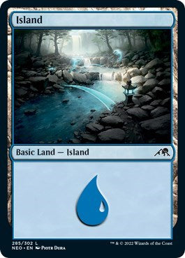Island (285) (Kamigawa: Neon Dynasty) Light Play Foil