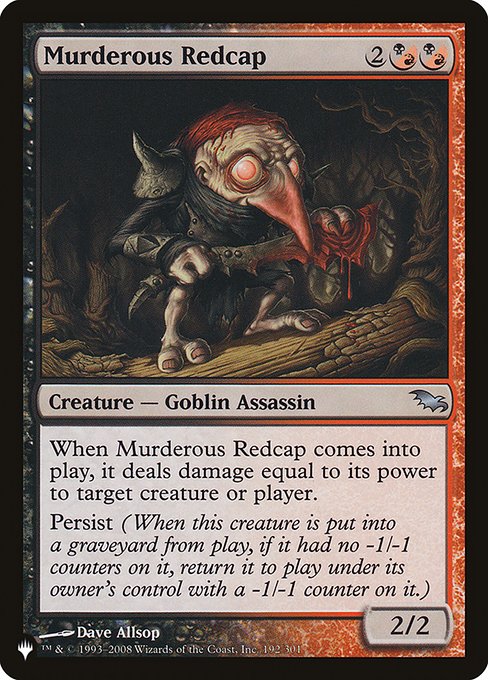 Murderous Redcap (The List) Light Play