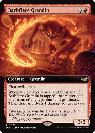 Barbflare Gremlin (Extended Art) (Commander: Duskmourn: House of Horror) Light Play