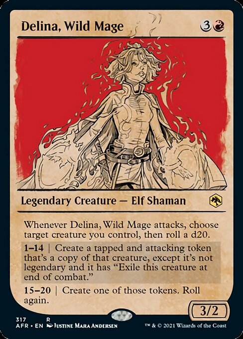 Delina, Wild Mage (Showcase) (Adventures in the Forgotten Realms) Light Play Foil