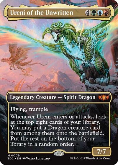 Ureni of the Unwritten (Borderless) (Commander: Tarkir: Dragonstorm) Light Play