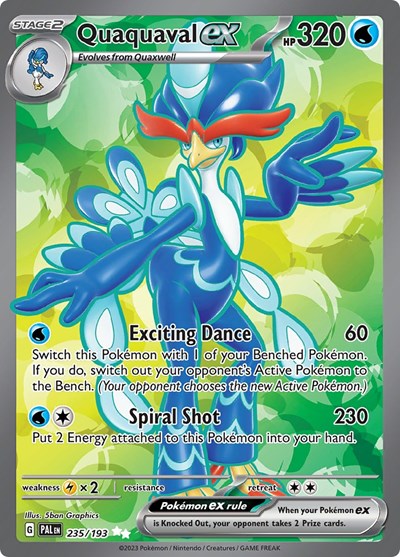 Quaquaval ex - 235 (SV02: Paldea Evolved) Light Play Holofoil