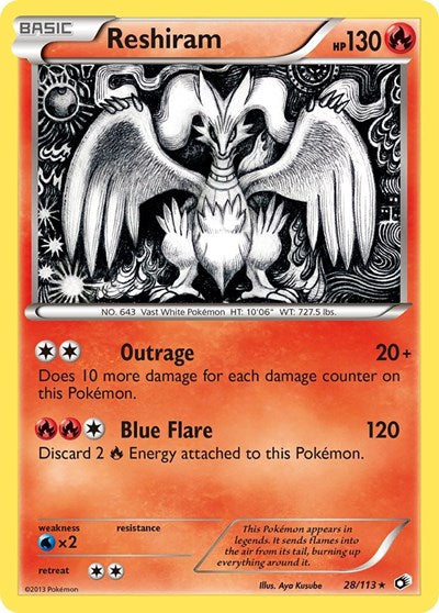 Reshiram (Legendary Treasures) Damaged / Poor Reverse Holofoil