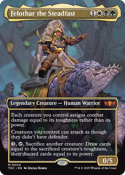 Felothar the Steadfast (Borderless) (Commander: Tarkir: Dragonstorm) Light Play Foil