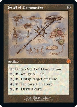 Staff of Domination (Schematic) (The Brothers' War: Retro Frame Artifacts) Light Play