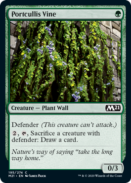 Portcullis Vine (Magic 2021 Core Set) Light Play Foil