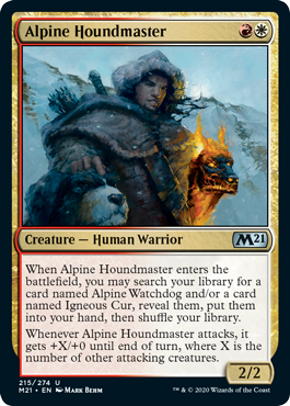 Alpine Houndmaster (Magic 2021 Core Set) Light Play Foil