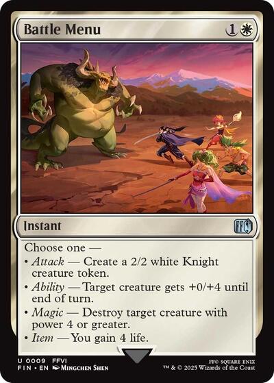 Battle Menu (Universes Beyond: FINAL FANTASY) Light Play Foil