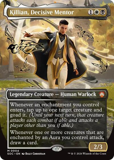 Killian, Decisive Mentor (Borderless) (Commander: Secrets of Strixhaven) Light Play
