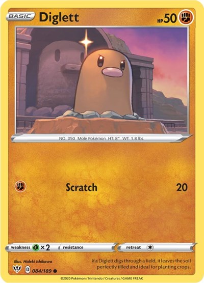 Diglett (SWSH03: Darkness Ablaze) Light Play