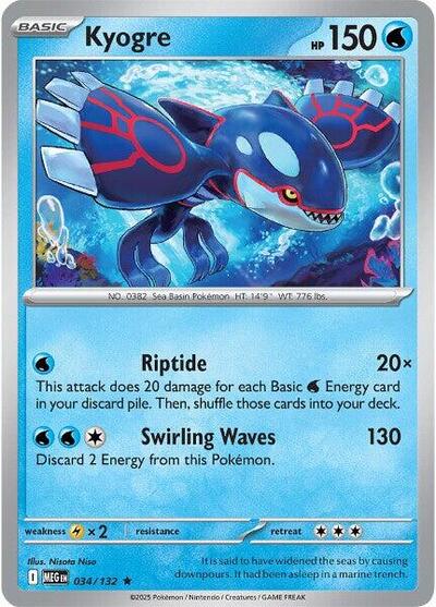 Kyogre (ME01: Mega Evolution) Light Play Reverse Holofoil