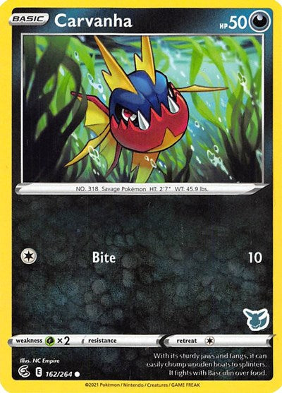 Carvanha - 162/264 (Eevee Stamped) (Battle Academy 2022) Light Play