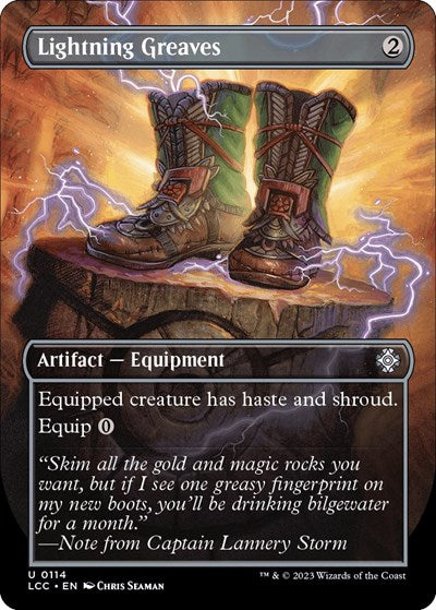 Lightning Greaves (Borderless) (Commander: The Lost Caverns of Ixalan) Near Mint Foil