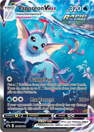 Vaporeon VMAX - SWSH182 (SWSH: Sword & Shield Promo Cards) Near Mint Holofoil