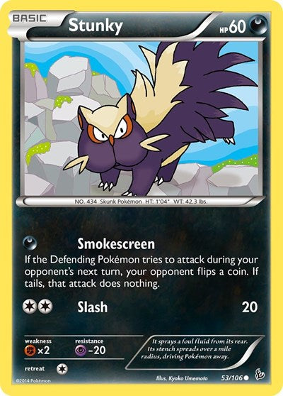 Stunky (53) (XY - Flashfire) Light Play Reverse Holofoil
