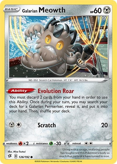 Galarian Meowth (SWSH02: Rebel Clash) Light Play