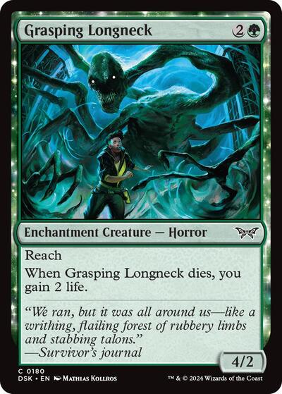 Grasping Longneck (Duskmourn: House of Horror) Light Play Foil