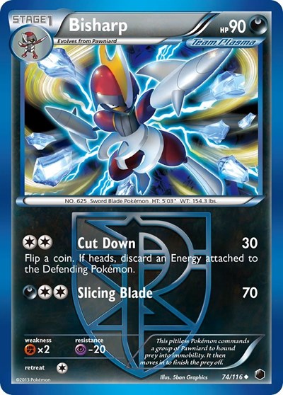 Bisharp (Team Plasma) (74) (Plasma Freeze) Damaged / Poor