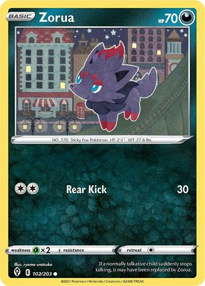 Zorua (SWSH07: Evolving Skies) Light Play Reverse Holofoil
